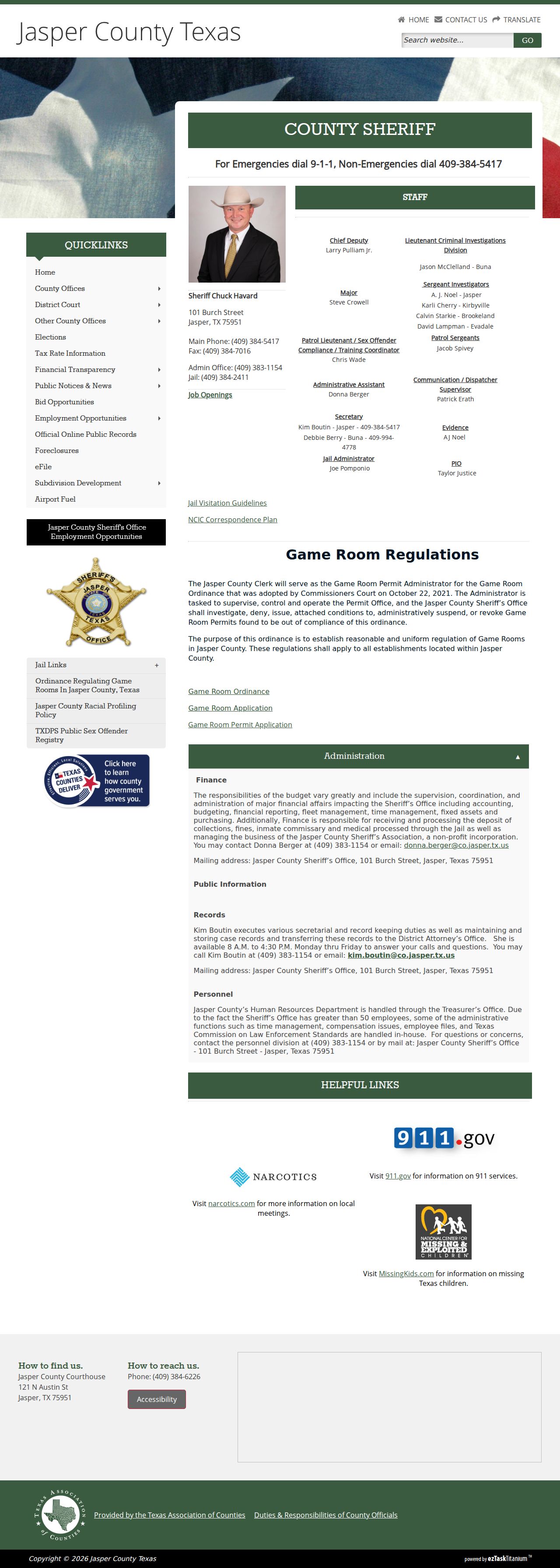 Jasper County arrest history sheriff and jail contacts