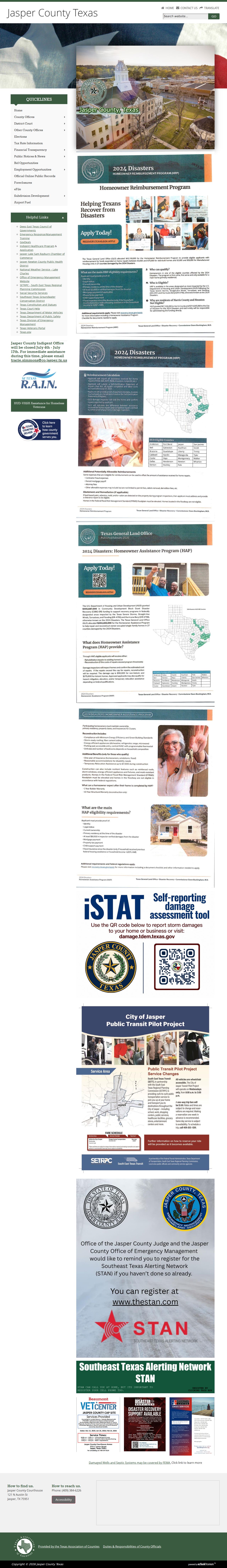 Jasper County criminal history official county portal