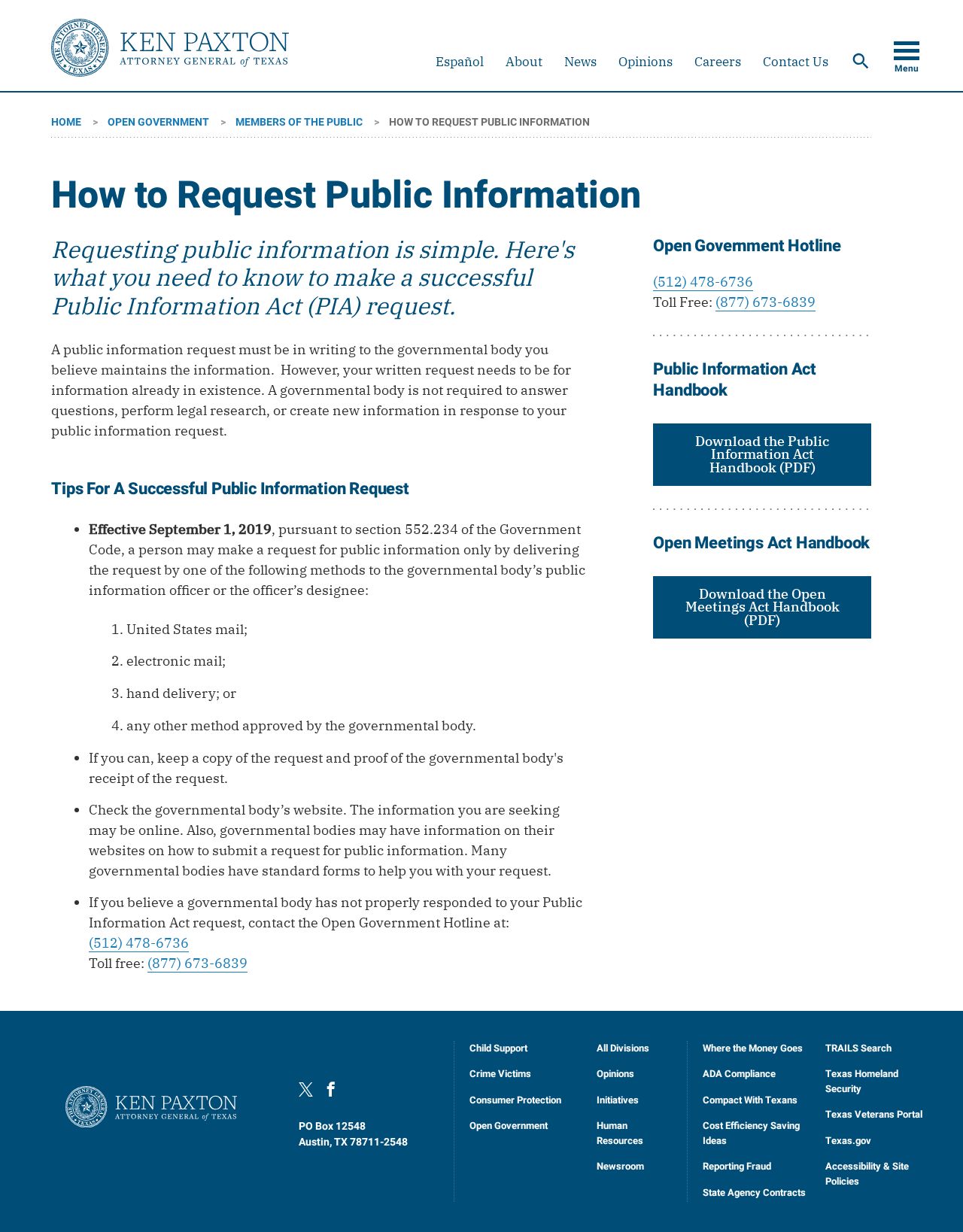 Texas public information request guidance for Jasper County criminal records