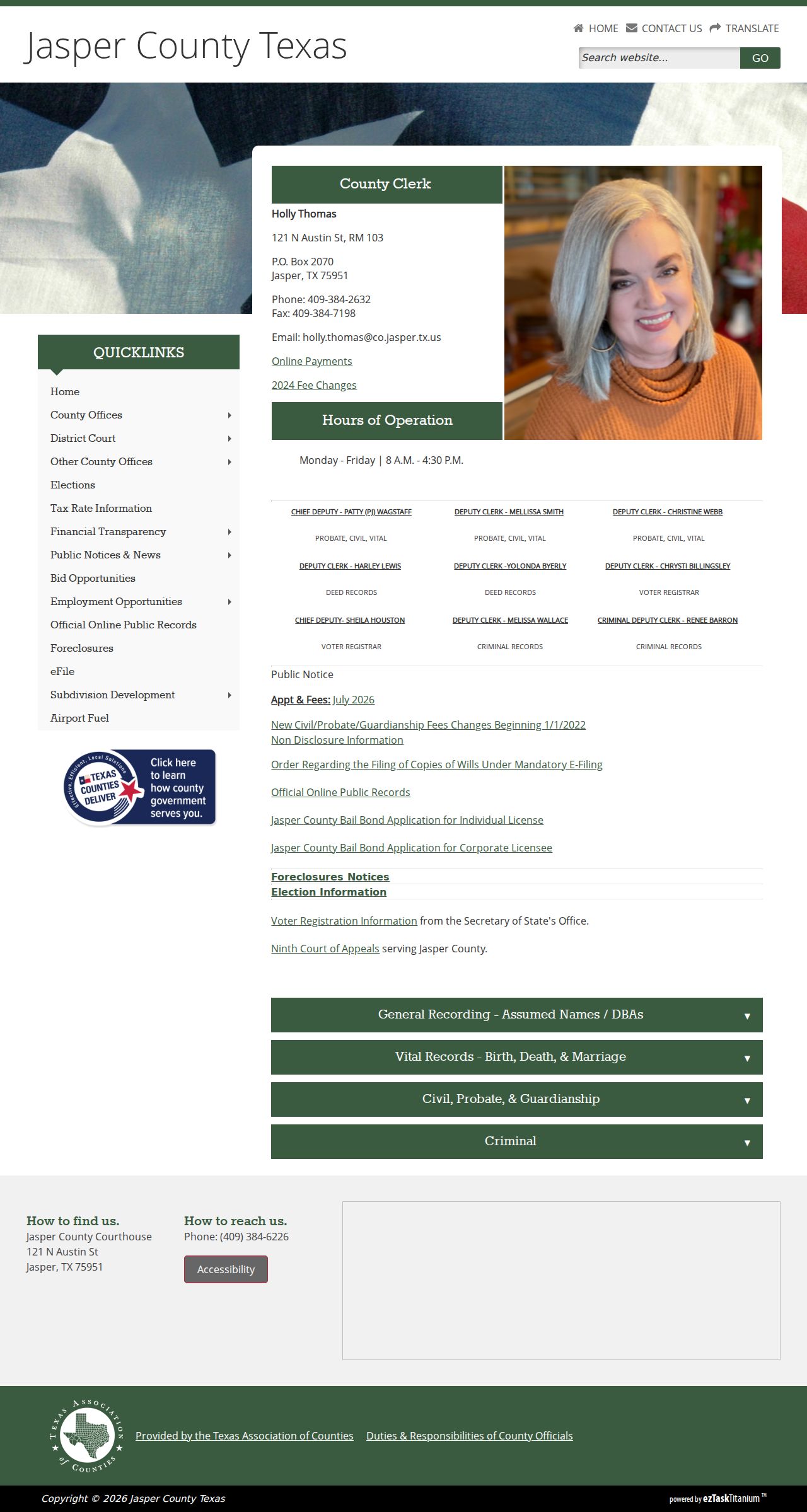 Jasper County misdemeanor criminal case record office